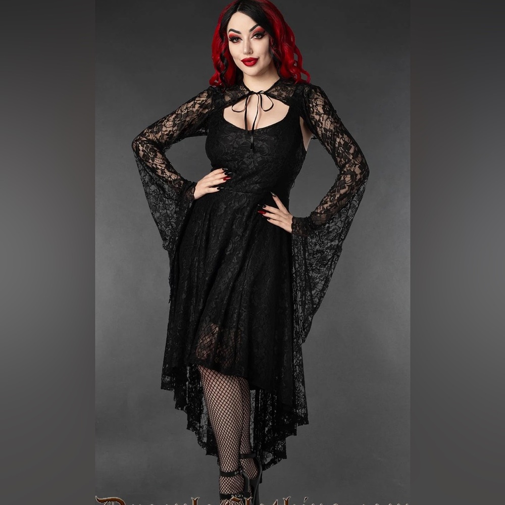 Dracula clothing elegance high low lace dress medium